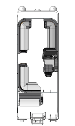 2024 Qwest M-Class RTZ 24' Tritoon Charcoal/Silver