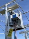 USED JB LUND 6,000# TRITOON LIFT W/28' BLACK CANOPY