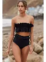 RUFFLED TIE BACK TWO-PIECE SWIM SET