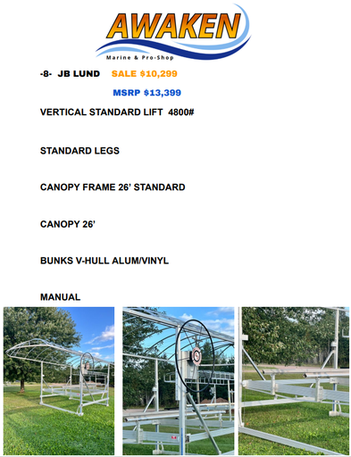#8 JB LUND 4800# VERTICAL STANARD LIFT
